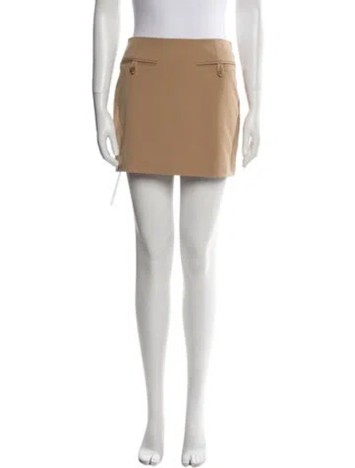 Pre-owned Staud Mini Skirt In Neutral