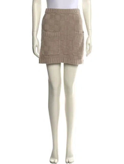 Pre-owned Staud Mini Skirt In Neutral