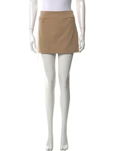 Pre-owned Staud Mini Skirt In Neutral