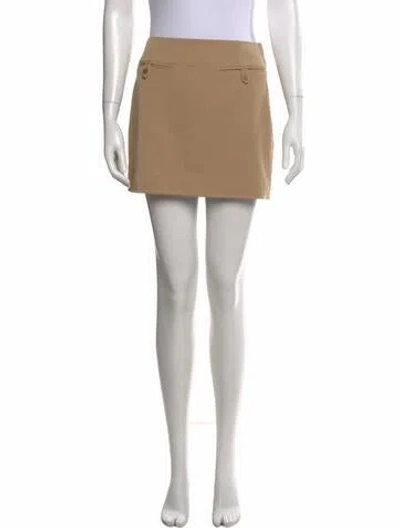 Pre-owned Staud Mini Skirt In Neutral