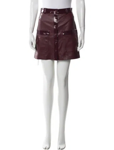 Pre-owned Staud Mini Skirt W/ Tags In Burgundy