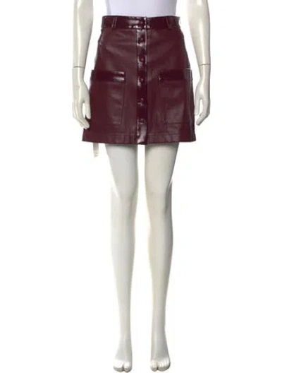 Pre-owned Staud Mini Skirt W/ Tags In Burgundy