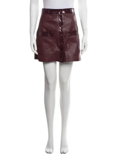Pre-owned Staud Mini Skirt W/ Tags In Burgundy