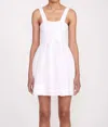 Staud Sutton Lace-up Stretch-cotton Mini Dress