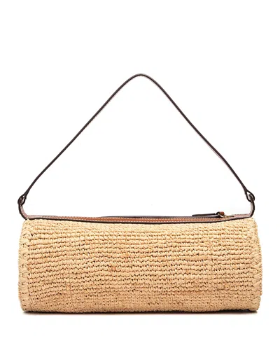Staud Mini Taru Raffia Bag In Natural Tan
