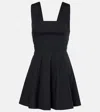 Staud Mini Teresa Cotton Minidress In Black