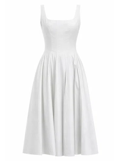 Staud Mini Well-fit Suit Dress In White