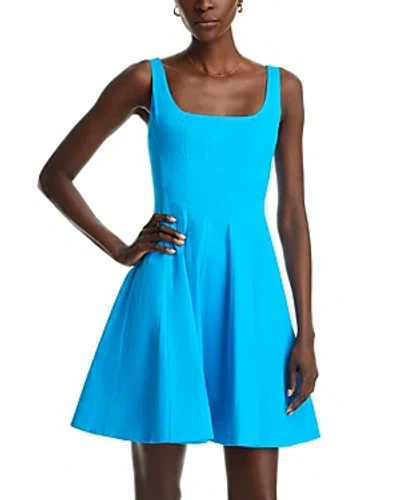Staud Mini Wells Dress In Aquatic Blue
