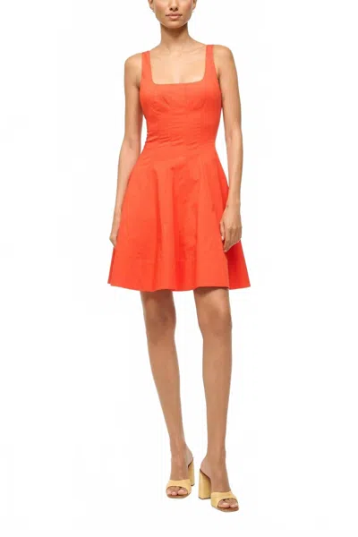 Staud Mini Wells Dress In Cayenne
