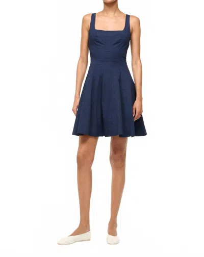 Staud Mini Wells Dress In Navy