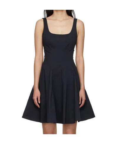 Staud Wells Poplin Dress In Black