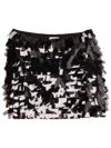 Staud Fitted Max Polyester Sequin Miniskirt In Black