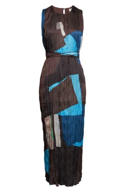 Staud Mizu Sleeveless Colorblock Dress In Multi