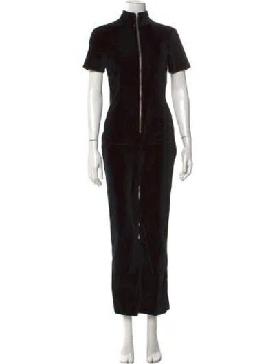 Pre-owned Staud Mock Neck Jumpsuit In Black
