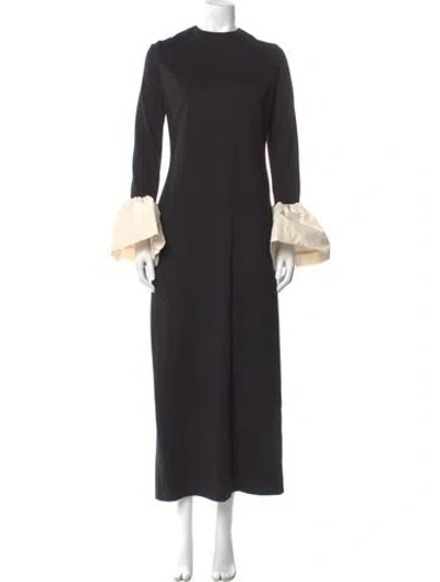 Pre-owned Staud Mock Neck Long Dress In Blue