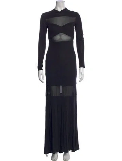 Pre-owned Staud Mock Neck Long Dress In Blue