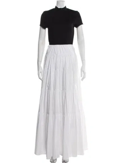Pre-owned Staud Mock Neck Long Dress In Multi
