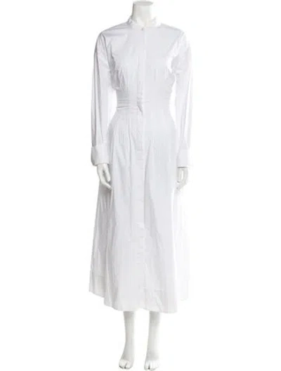Pre-owned Staud Mock Neck Long Dress W/ Tags In White