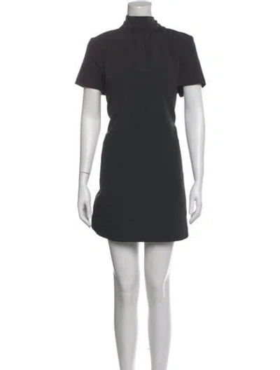 Pre-owned Staud Mock Neck Mini Dress In Black