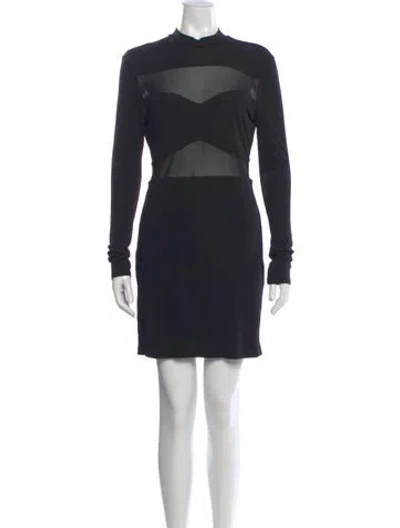 Pre-owned Staud Mock Neck Mini Dress In Blue