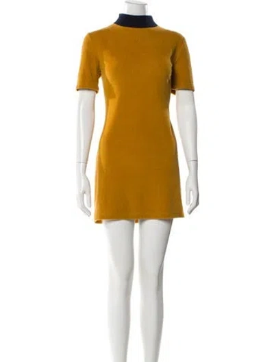 Pre-owned Staud Mock Neck Mini Dress In Multi