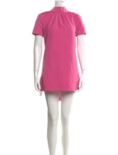 Pre-owned Staud Mock Neck Mini Dress In Pink