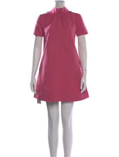 Pre-owned Staud Mock Neck Mini Dress In Pink