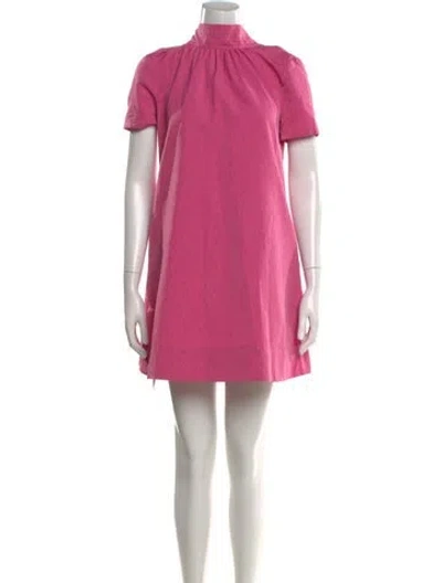 Pre-owned Staud Mock Neck Mini Dress In Pink