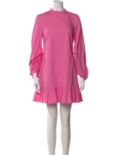 Pre-owned Staud Mock Neck Mini Dress In Pink