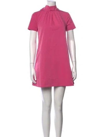Pre-owned Staud Mock Neck Mini Dress In Pink