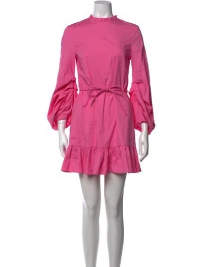Pre-owned Staud Mock Neck Mini Dress In Pink