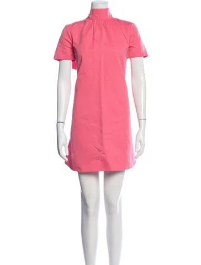 Pre-owned Staud Mock Neck Mini Dress In Pink