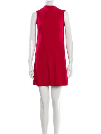 Pre-owned Staud Mock Neck Mini Dress In Red