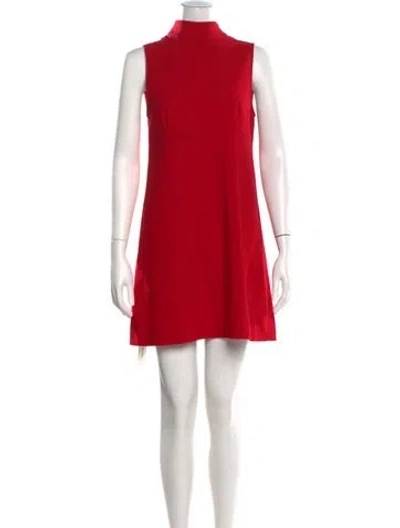 Pre-owned Staud Mock Neck Mini Dress In Red
