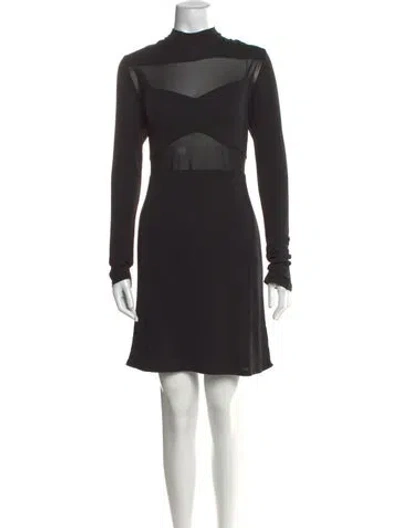 Pre-owned Staud Mock Neck Mini Dress W/ Tags In Black