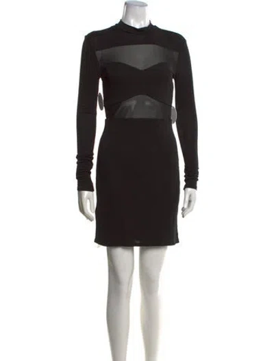 Pre-owned Staud Mock Neck Mini Dress W/ Tags In Black