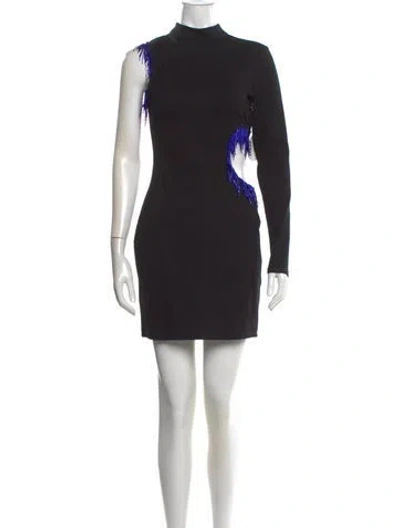 Pre-owned Staud Mock Neck Mini Dress W/ Tags In Black