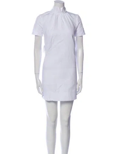 Pre-owned Staud Mock Neck Mini Dress W/ Tags In White