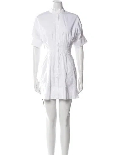 Pre-owned Staud Mock Neck Mini Dress In White