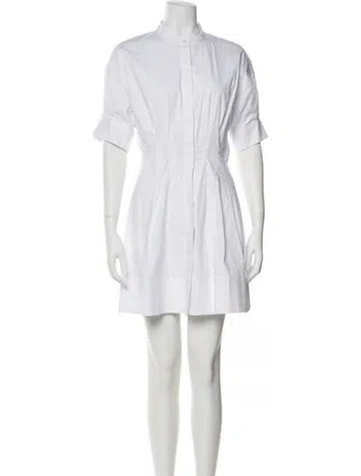 Pre-owned Staud Mock Neck Mini Dress In White