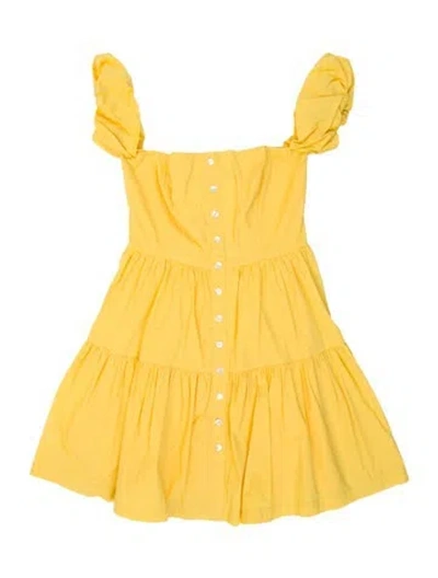 Pre-owned Staud Mock Neck Mini Dress In Yellow