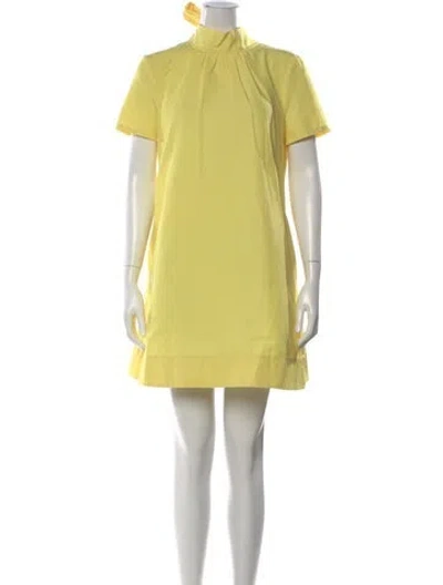 Pre-owned Staud Mock Neck Mini Dress In Yellow