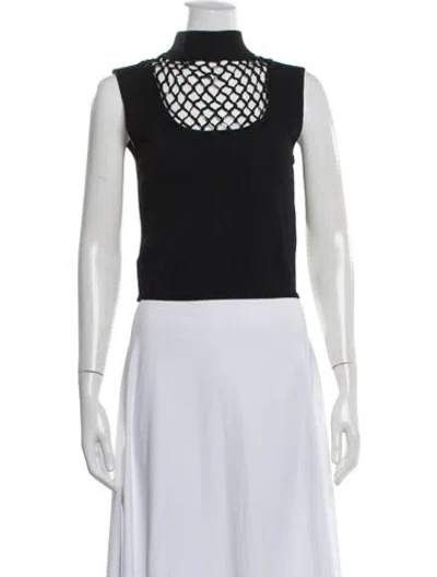 Pre-owned Staud Mock Neck Sleeveless Top In White