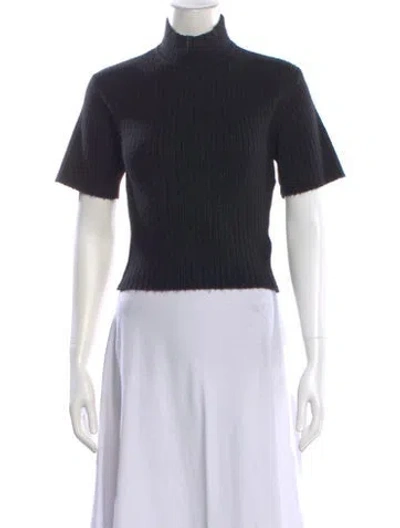 Pre-owned Staud Mock Neck Sweater In Black