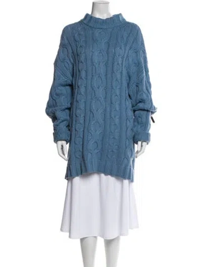 Pre-owned Staud Mock Neck Sweater In Blue