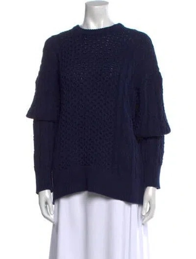Pre-owned Staud Mock Neck Sweater In Blue