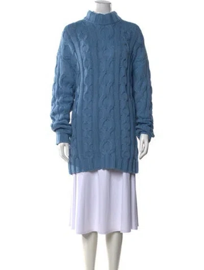 Pre-owned Staud Mock Neck Sweater In Blue