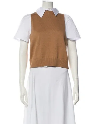 Pre-owned Staud Mock Neck Sweater In Brown