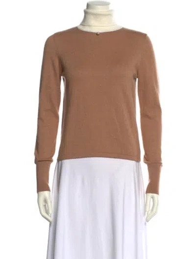 Pre-owned Staud Mock Neck Sweater In Brown