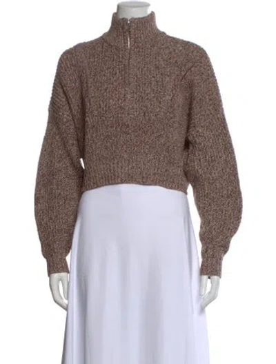 Pre-owned Staud Mock Neck Sweater In Brown